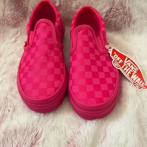 Vans classic slip-on Kids size 13.0 Mono check. PINK GLO